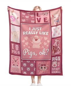 Manta de cerdo linda para niña niño Me gustan mucho los
