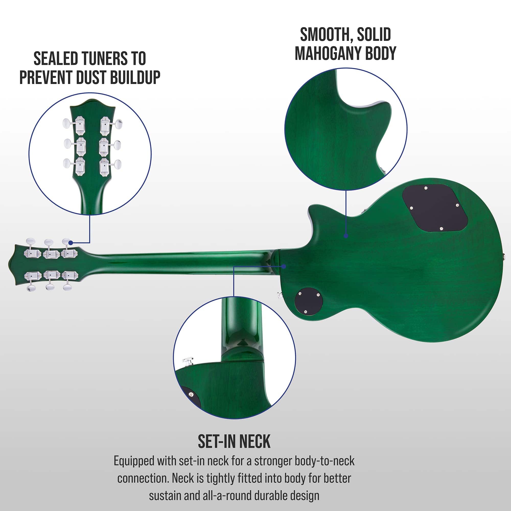 Guitarra Eléctrica LyxPro 39" Serie SB para Zurdos, Estilo - Imagen 3