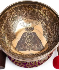 Juego de Cuenco Tibetano Grande - Tallado a Mano 12" Grado