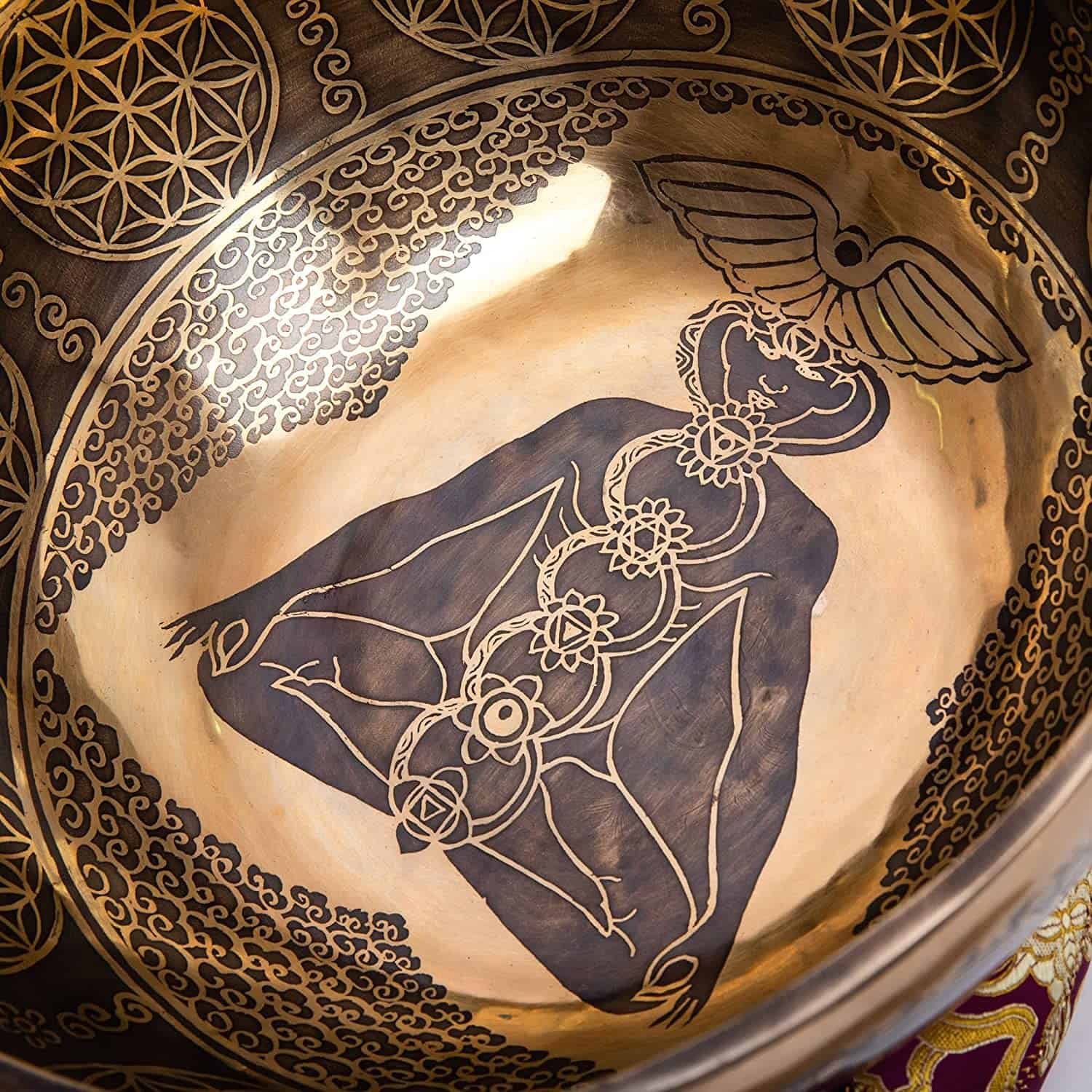 Juego de Cuenco Tibetano Grande - Tallado a Mano 12" Grado - Imagen 3