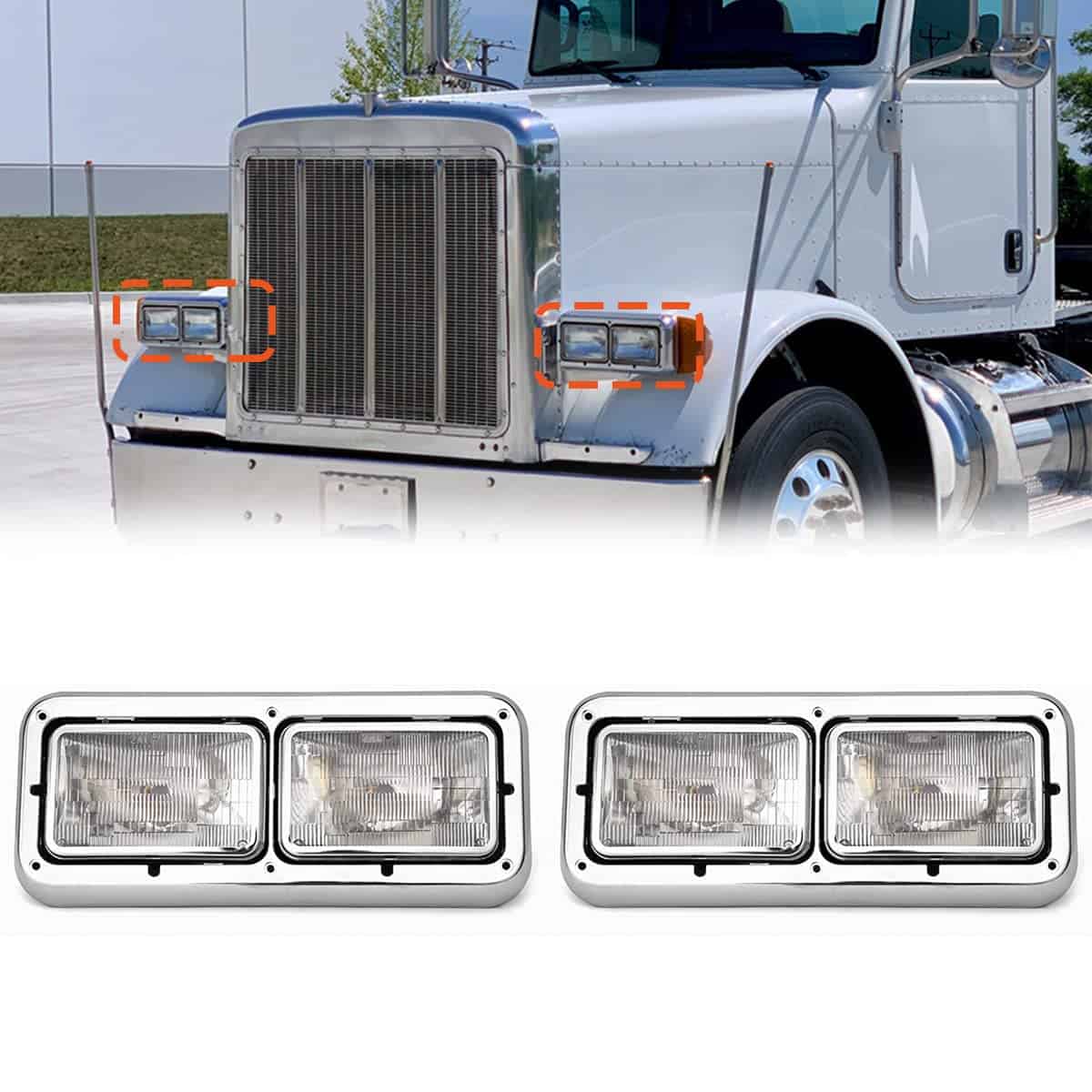Faros delanteros para PETERBILT 379, Conjunto de faros