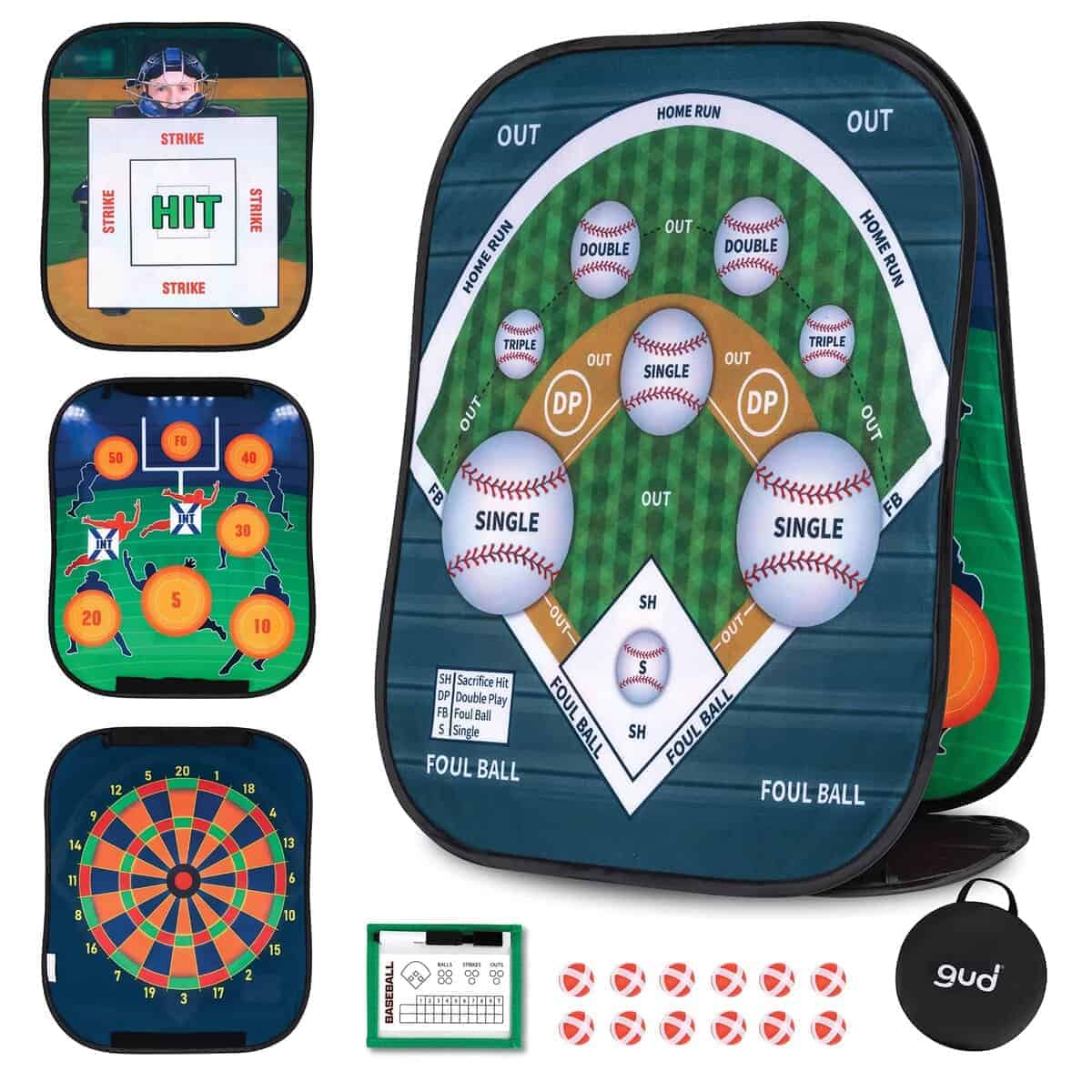 Juego de pelota de béisbol, fútbol y dardos GUD, regalos