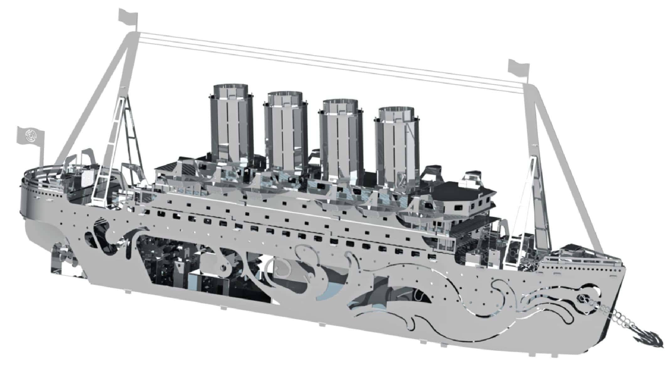 Modelo de Titanic perdido en el mar a escala de acero - Imagen 8