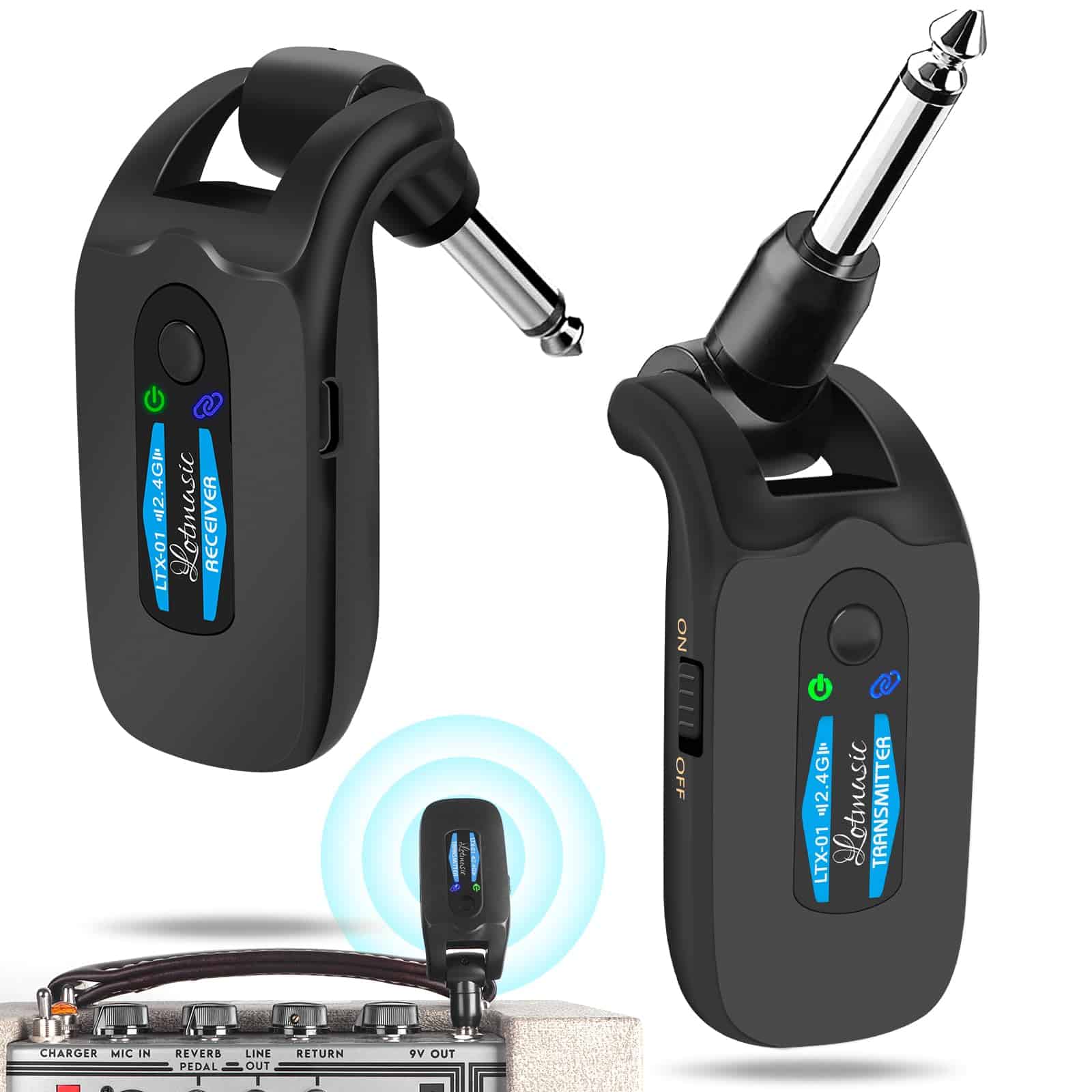 Sistema de Guitarra Inalámbrica 2.4GHZ LOTMUSIC, Transmisor - Imagen 3
