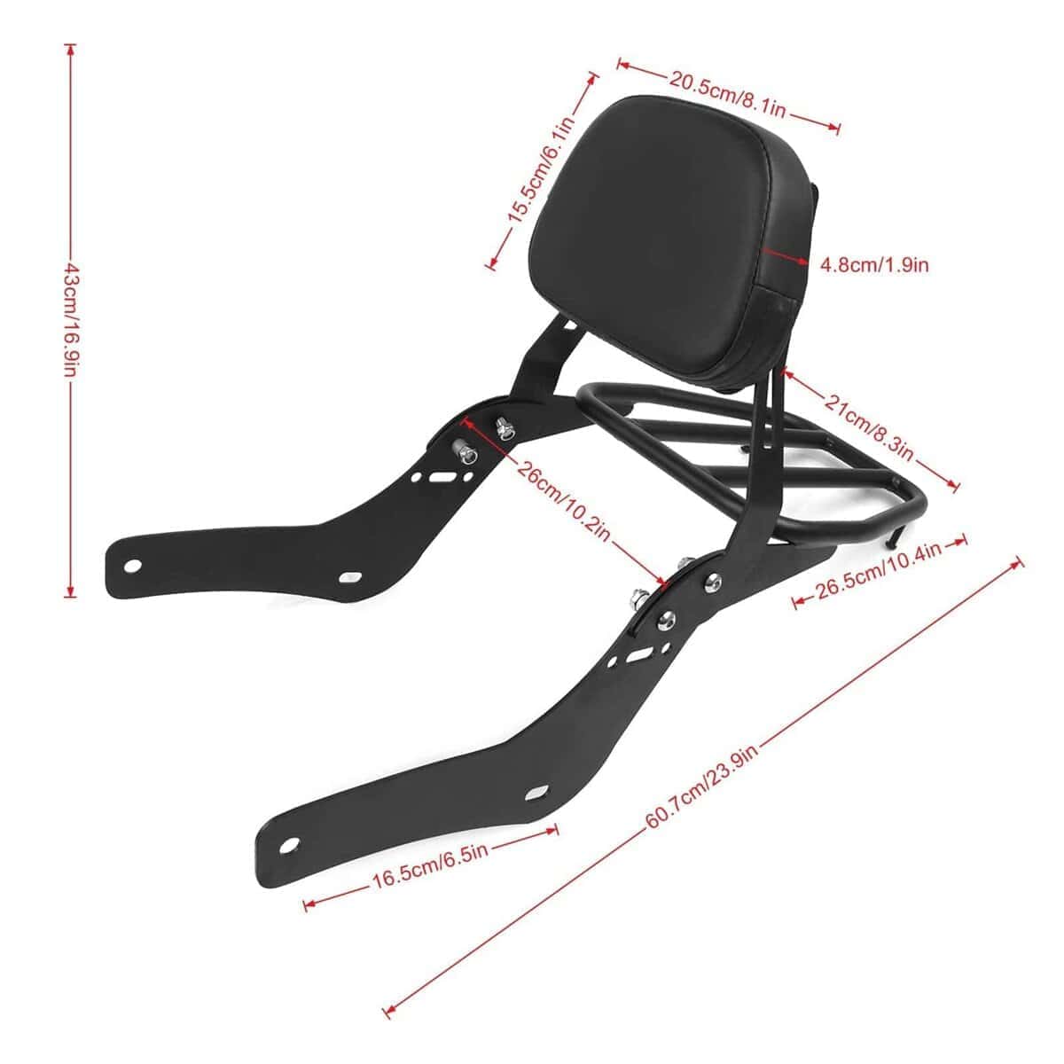 Worldmotop Respaldos de Sissy Bar para Asiento Trasero de - Imagen 9