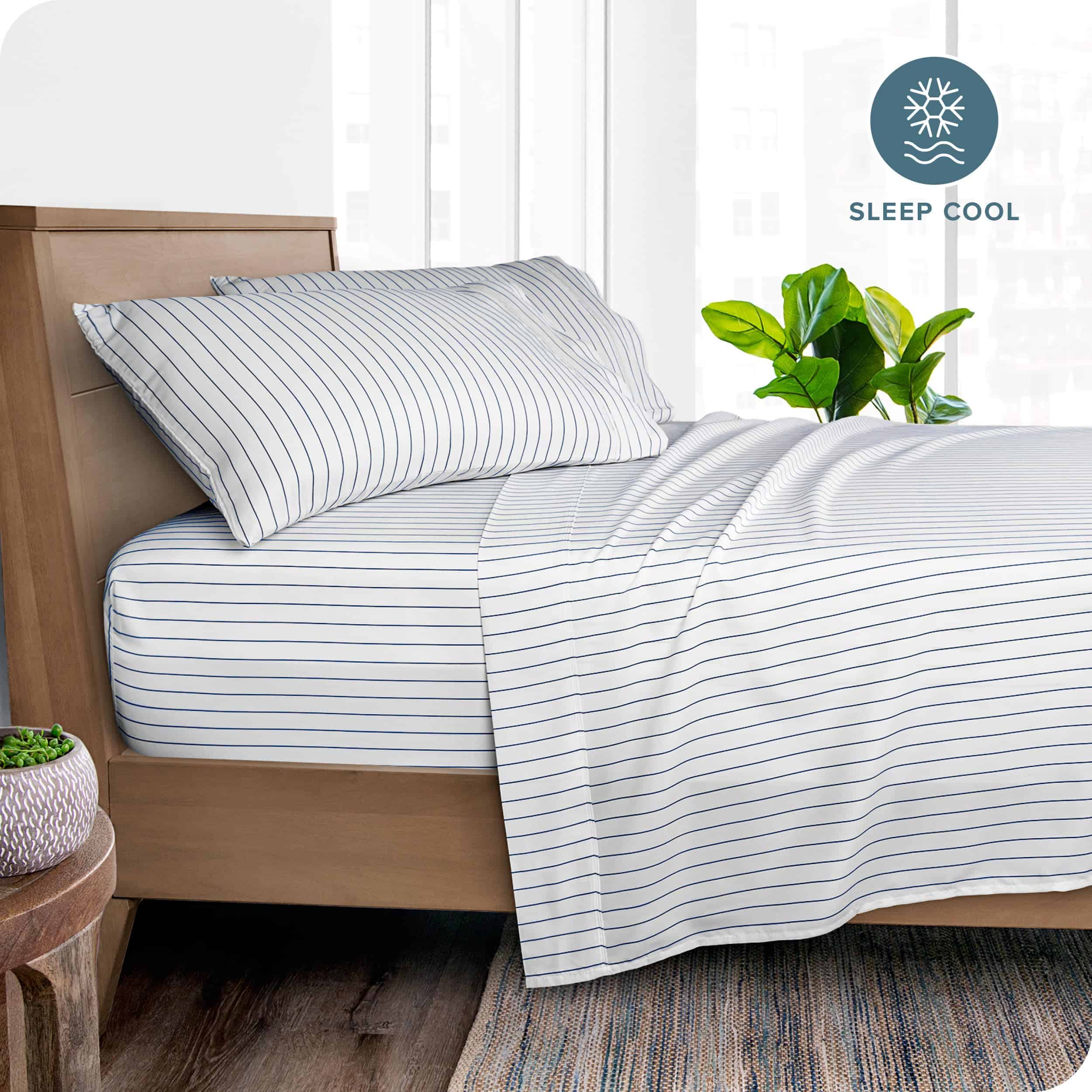 Juego de sábanas Split King Bare Home - -Blanco/Midnight - Imagen 4