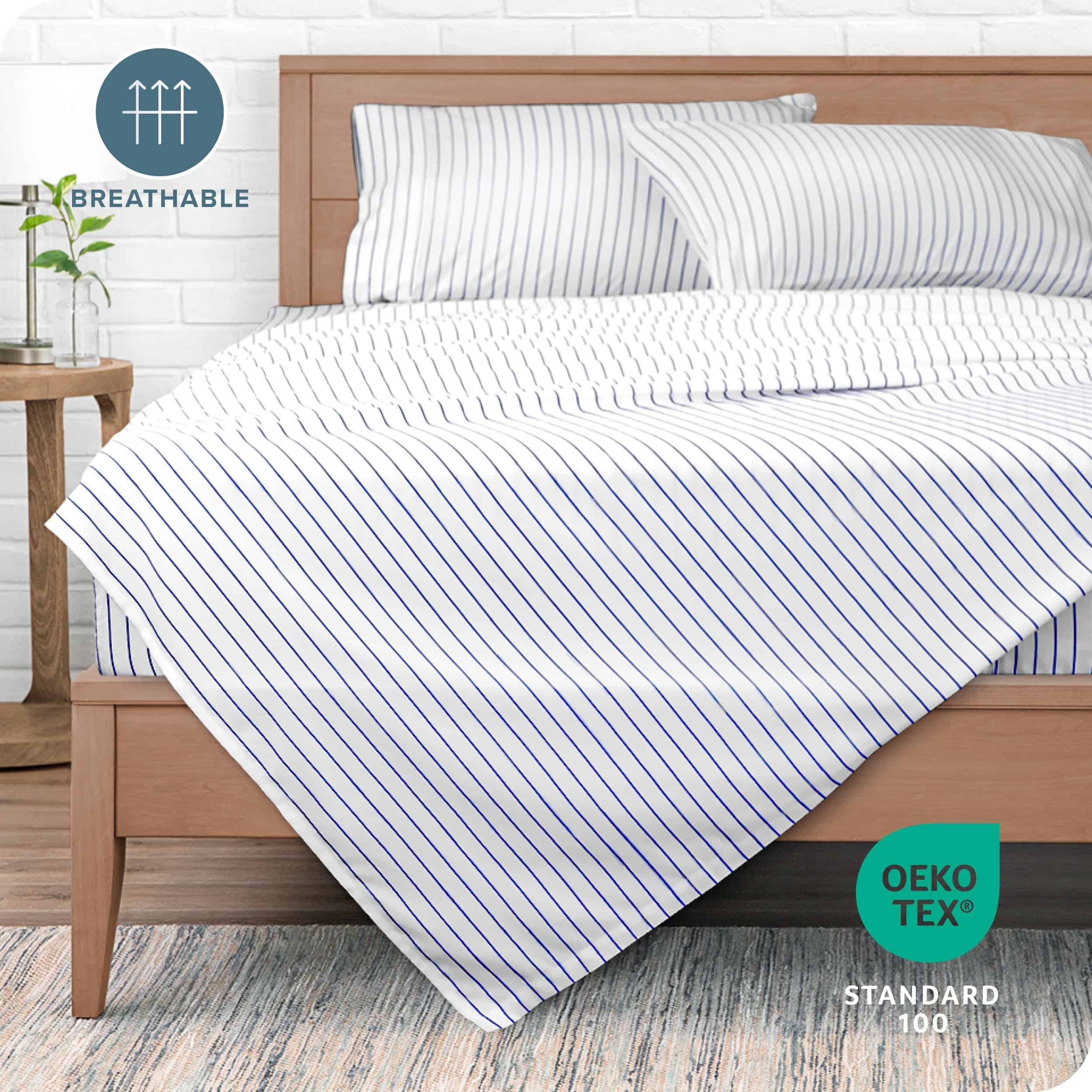 Juego de sábanas Split King Bare Home - -Blanco/Midnight - Imagen 6