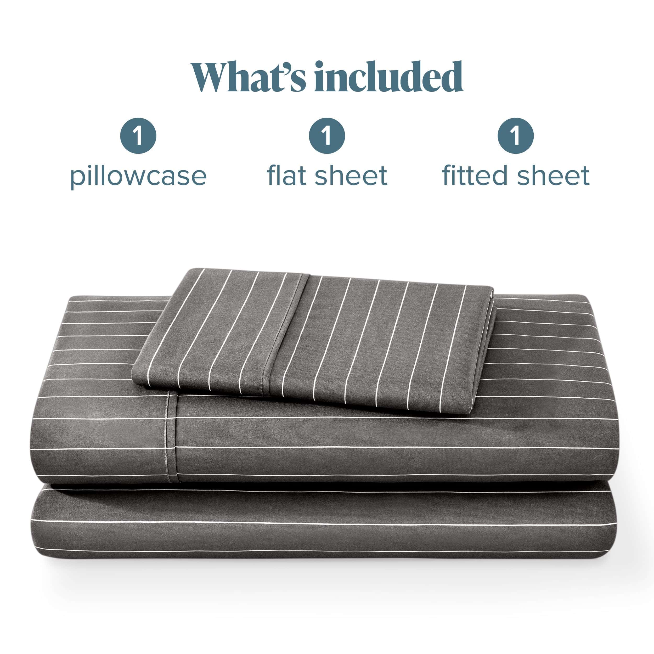 Juego de sábanas Twin Bare Home - 1800 -Gris/Blanco - Imagen 8