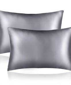 Funda de Almohada de Seda Sutuo Home 2 Pack -Gris Neutro