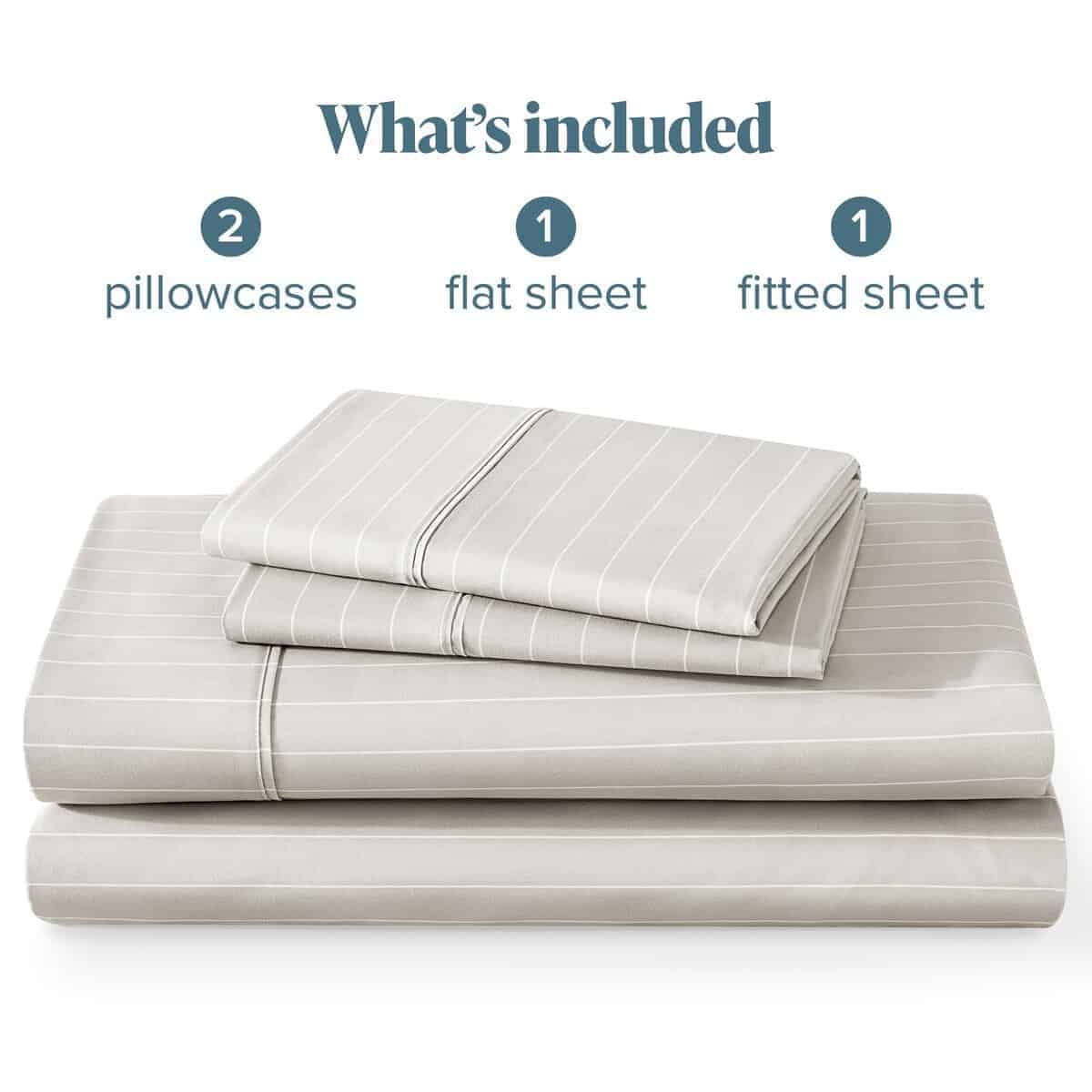 Juego de sábanas Bare Home Full - Juego de -Rayas - Piedra/B - Imagen 8