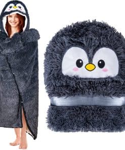 Manta con capucha de pingüino portátil para adultos - Súper