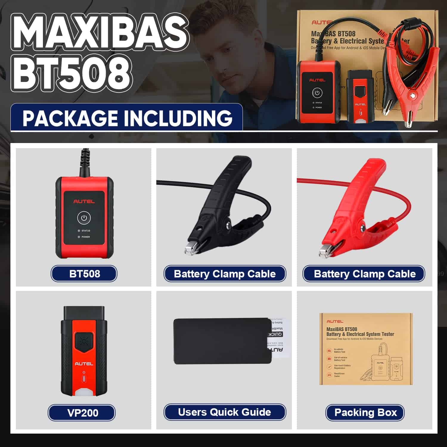 Probador de Batería Autel MaxiBAS BT508, Actualizado de - Imagen 10