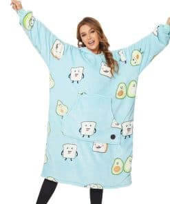 THREE POODLE Manta con Capucha, Sudadera de Sherpa Larga y