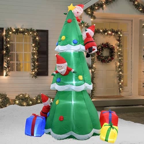 Inflable de 8 pies de Santa subiendo a un árbol - Imagen 11