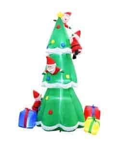 Inflable de 8 pies de Santa subiendo a un árbol