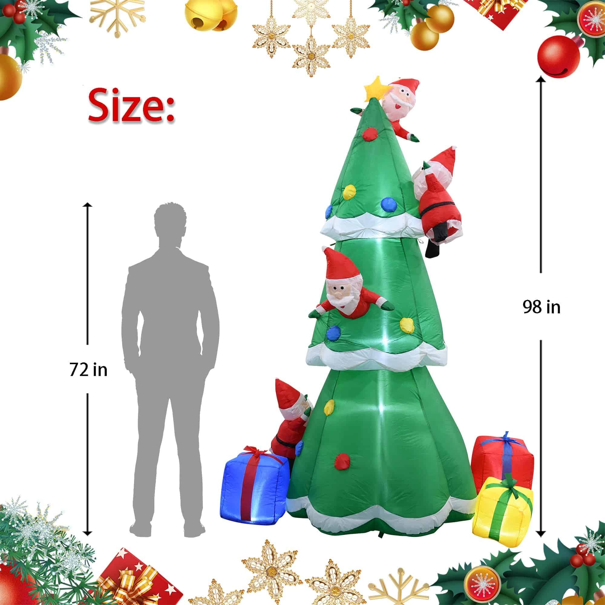 Inflable de 8 pies de Santa subiendo a un árbol - Imagen 6