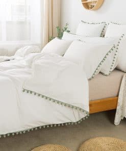 Juego de Cama Bohemio Softta Gemelo Vintage con Franja de