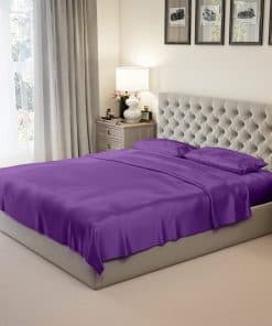Juego de sábanas de seda 100% Mulberry Park - -Morado