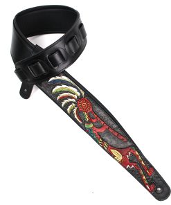 Correa de guitarra acolchada negra de 3" de ancho hecha a