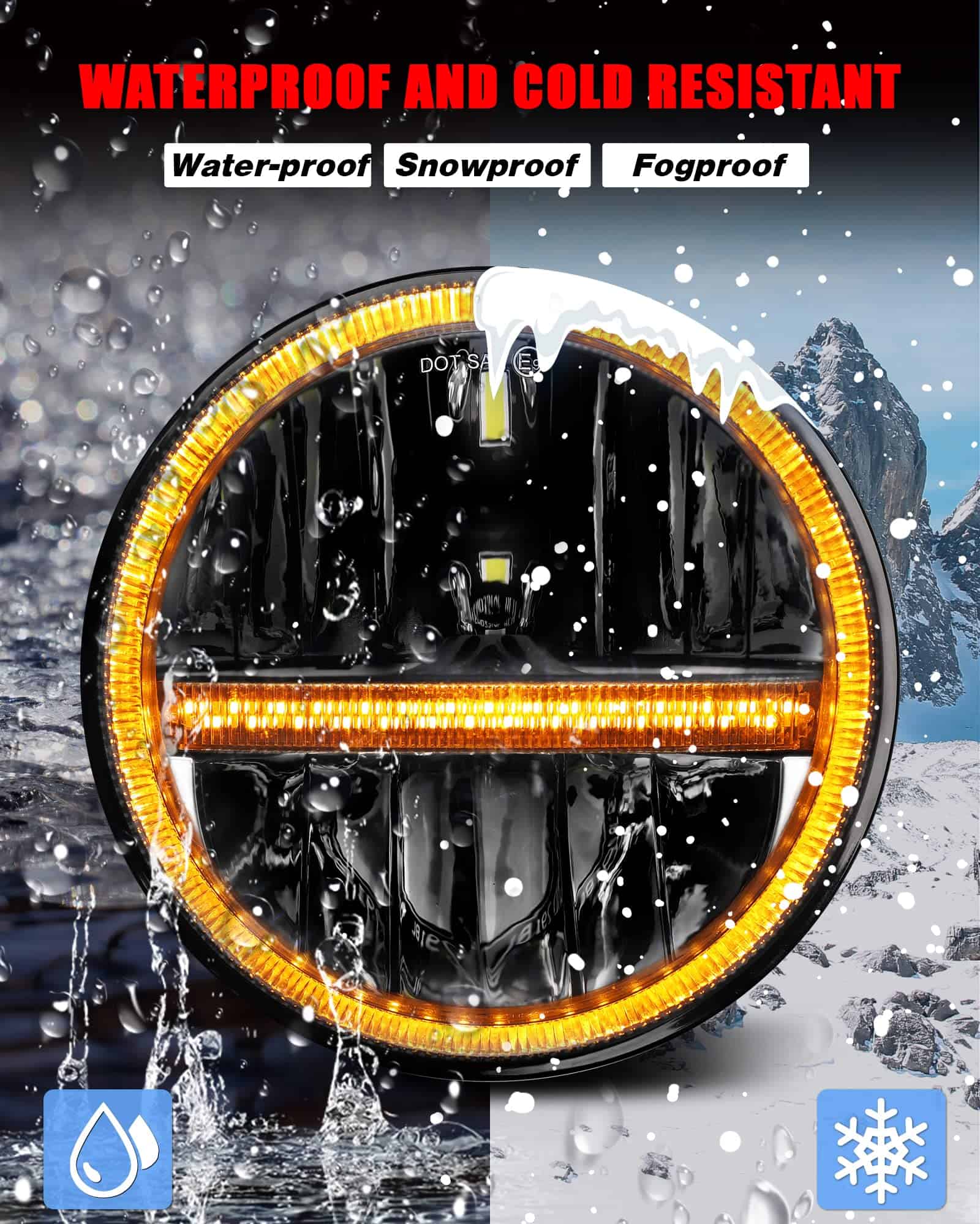 UNI-SHINE Faro LED de 7 pulgadas, Faros LED redondos de 7" - Imagen 8