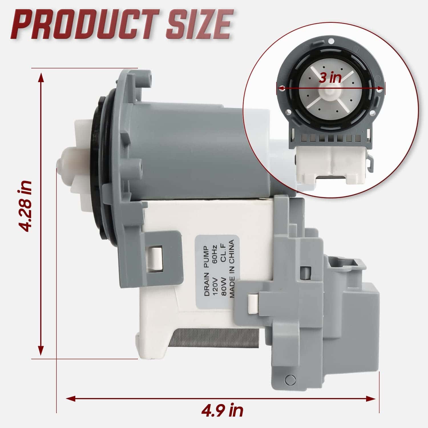 Motor de bomba de desagüe DC31-00178A PX3516-01 Upgrade por - Imagen 4
