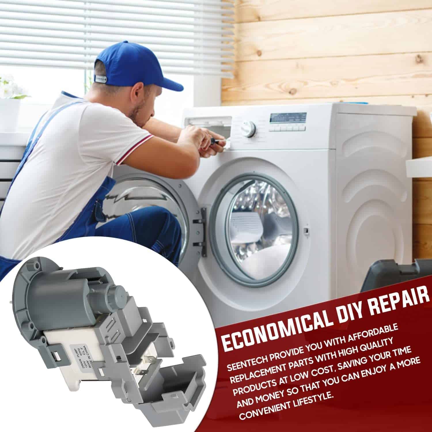 Motor de bomba de desagüe DC31-00178A PX3516-01 Upgrade por - Imagen 8