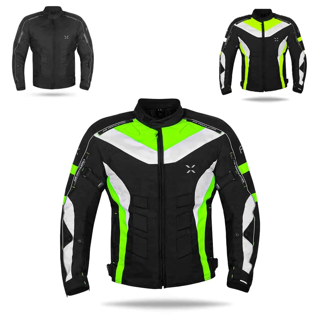 Chaqueta de moto blindada FTX para -Negro/Verde