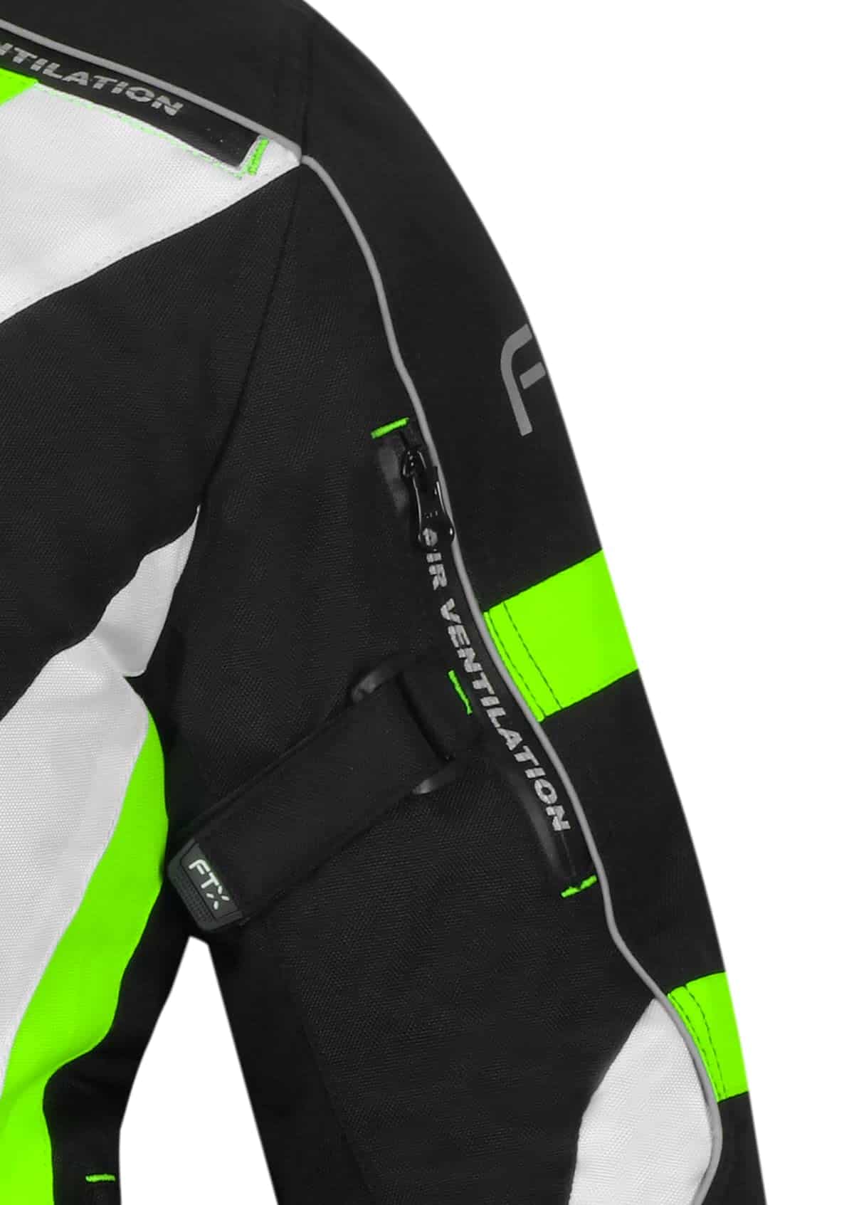Chaqueta de moto blindada FTX para -Negro/Verde - Imagen 6