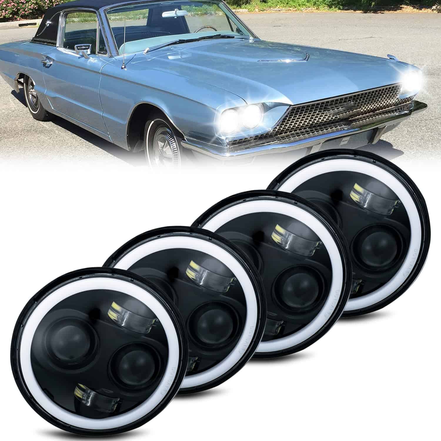 Faros Redondos de 5.75 pulgadas con carcasa negra y lente