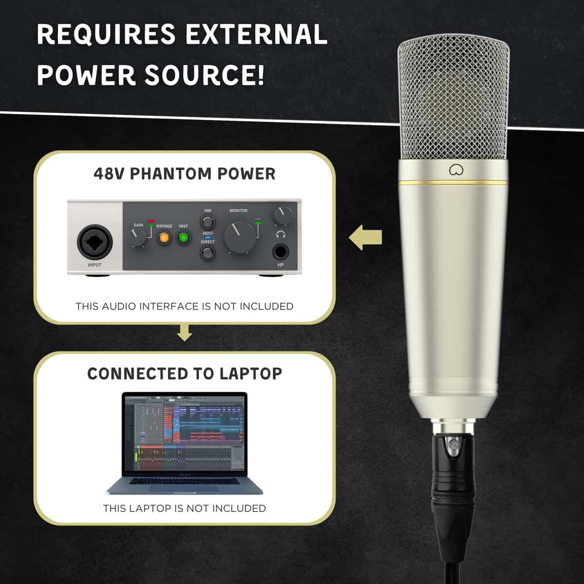 Micrófono de condensador MA-67 Studio, cápsula de 34 mm con - Imagen 5