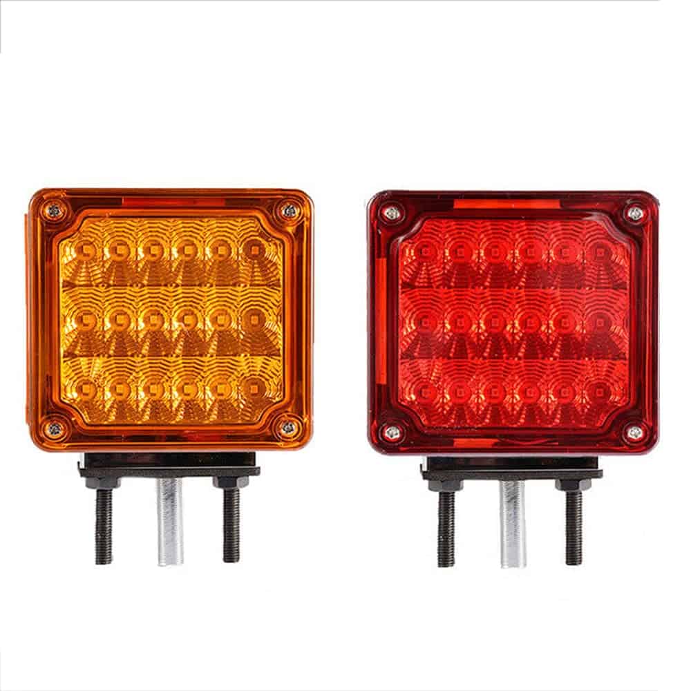 2 Piezas Luz de Giro de Camión Ámbar/Roja 39-LED Luz de