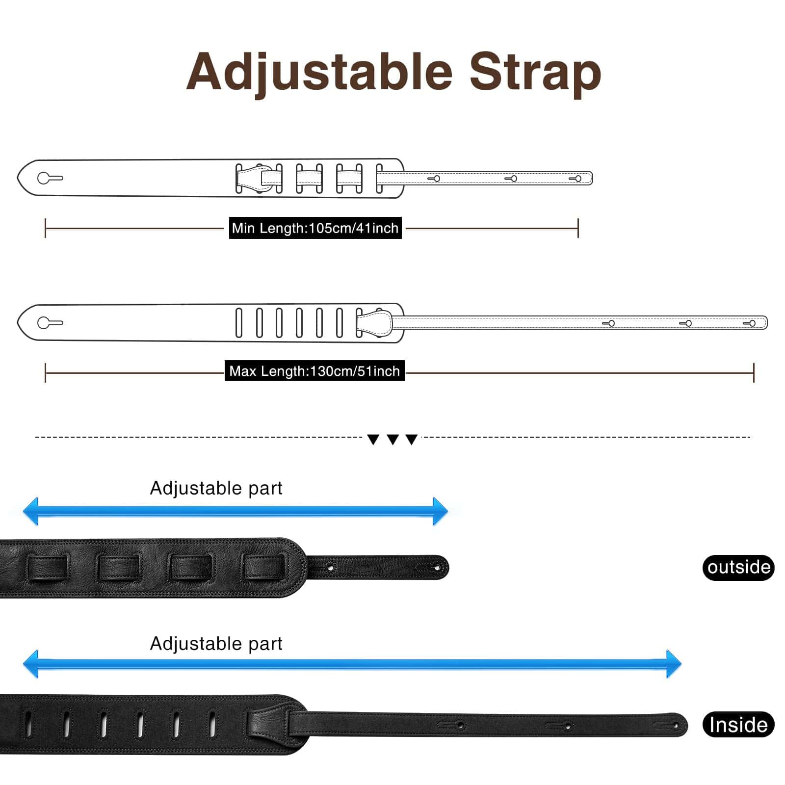 Correa de Bajo Eléctrico LEKATO para Bajo y Guitarra - Imagen 4