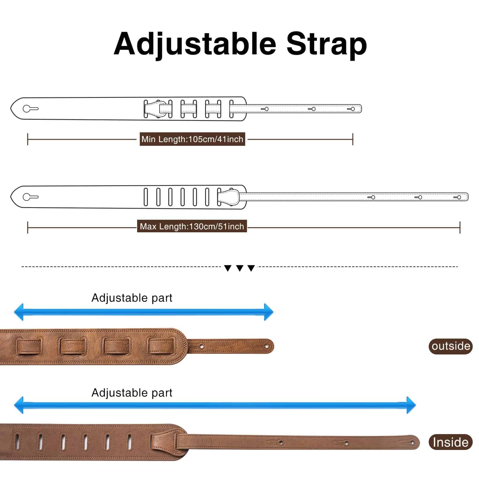 Correa para bajo eléctrico LEKATO para bajo y guitarra - Imagen 4