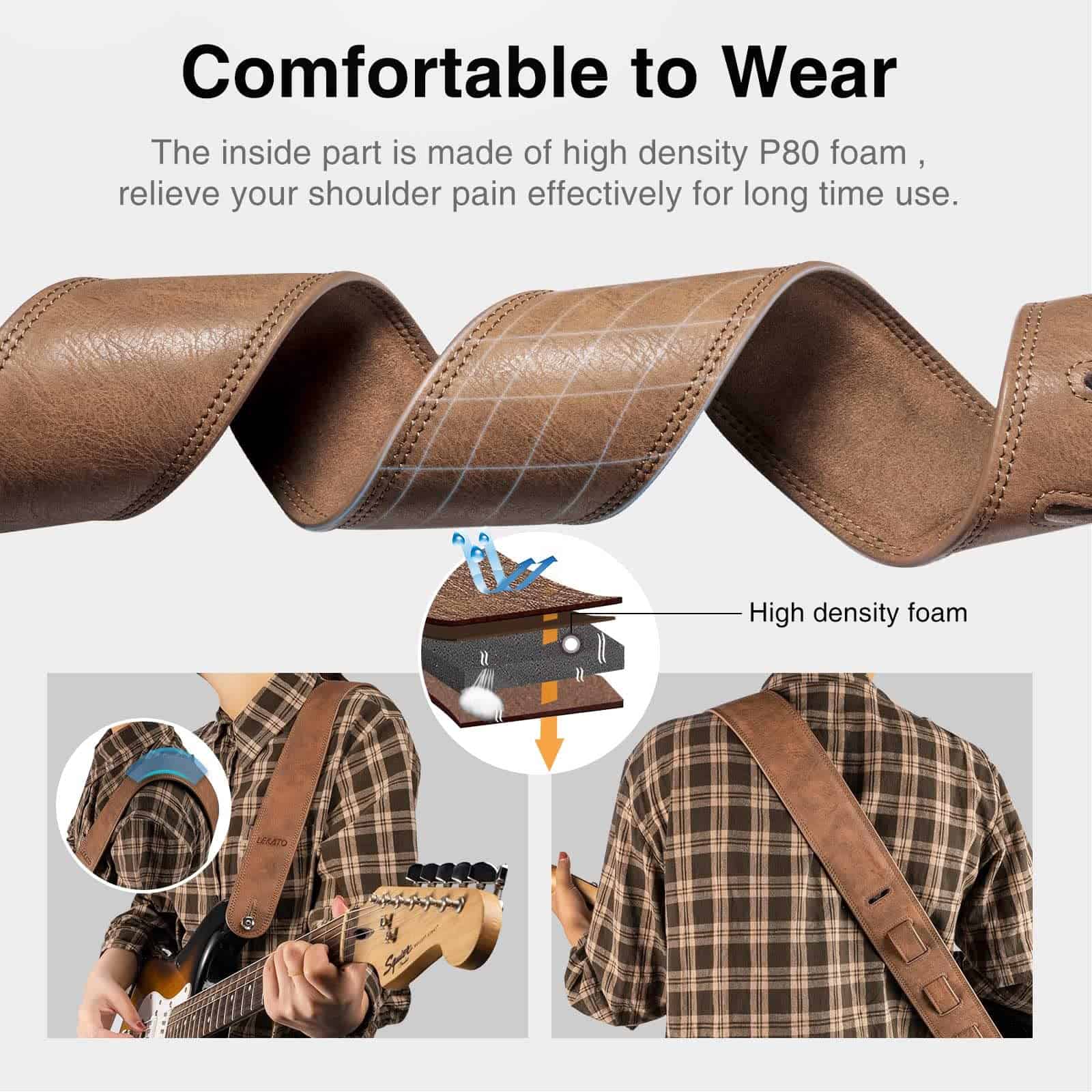 Correa para bajo eléctrico LEKATO para bajo y guitarra - Imagen 3