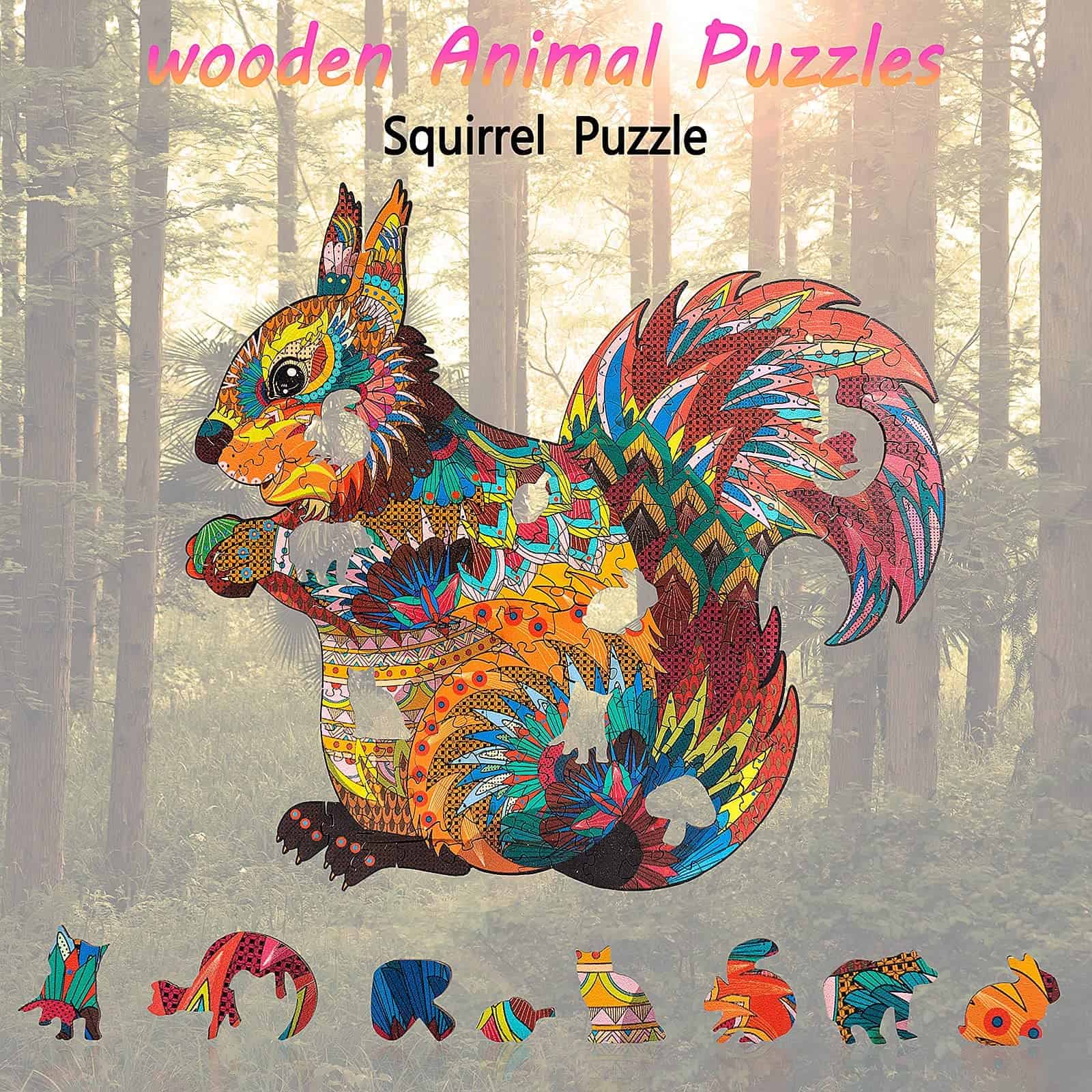 Rompecabezas de madera original - Ardilla única, 200 - Imagen 5