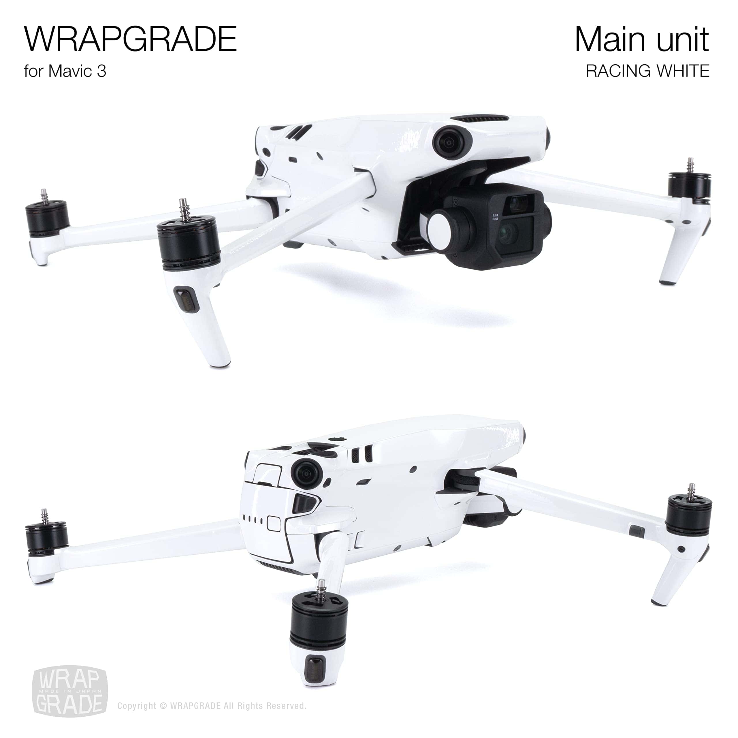 Calcomanías completas WRAPGRADE para DJI Mavic -Blanco de Ca - Imagen 5