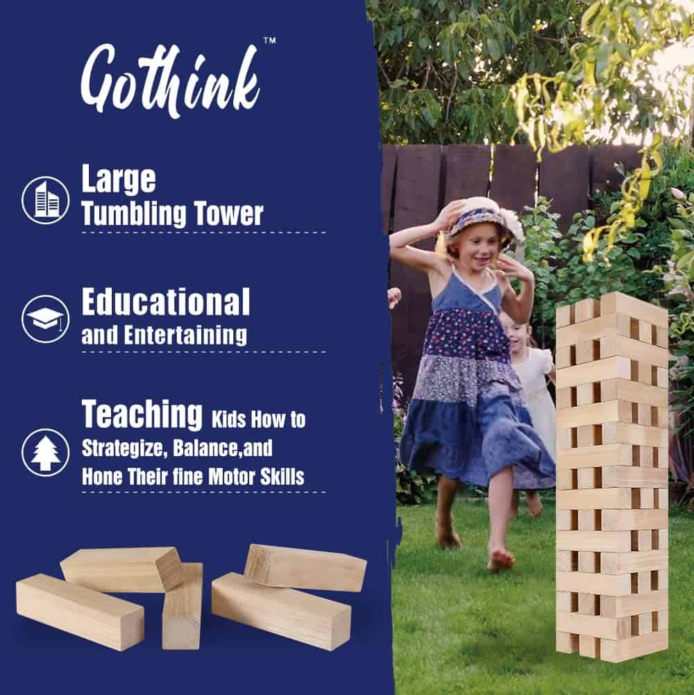 Juego de Torre de Tumbling Gigante GOTHINK, Super Grande 51 - Imagen 10