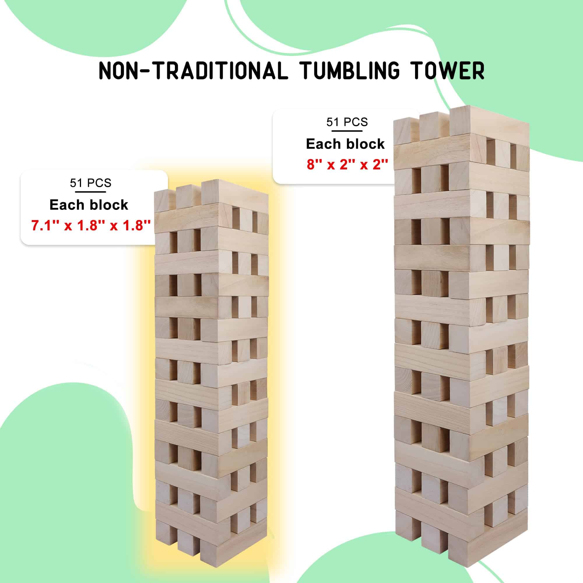 Juego de Torre de Tumbling Gigante GOTHINK, Super Grande 51 - Imagen 6