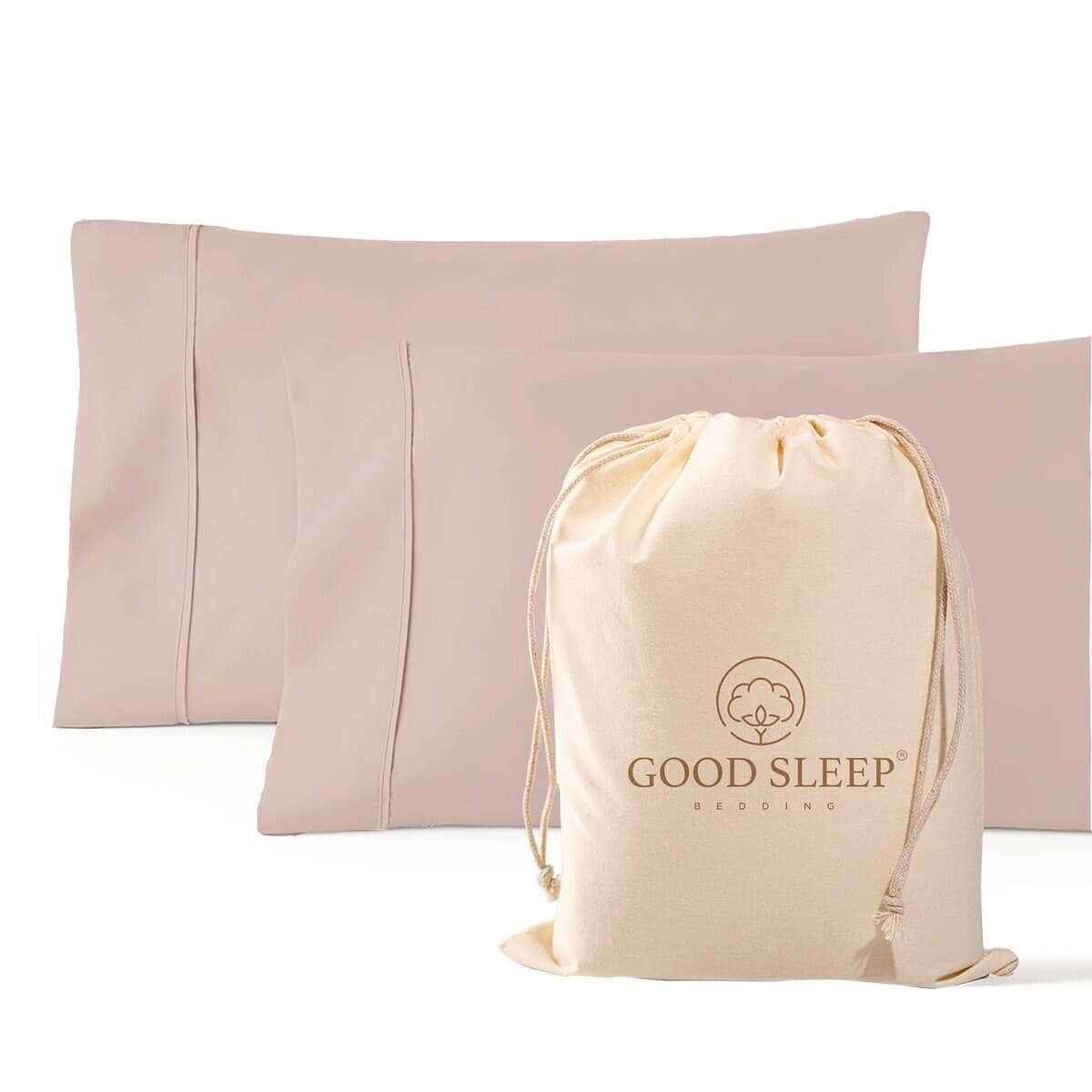 Set de 2 fundas de almohada King en color Rosado de 1000 TC