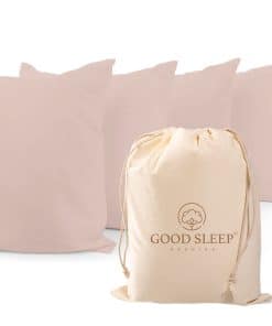 Set de 4 Fundas de Almohada King en Color Rosa Rubor 1000