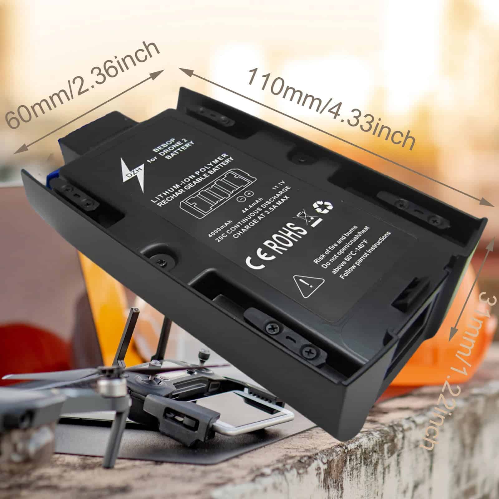 Batería de 4000mAh 3S 11.1V para Drone Parrot Bebop 2 (Rojo) - Imagen 5