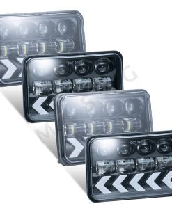 Faros Delanteros Cuadrados Blancos y Ámbar 6" X 4" 4 Piezas