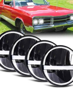 Juego de 4 Faros Redondos Blancos de 5.75" H4 HI/LO Beam