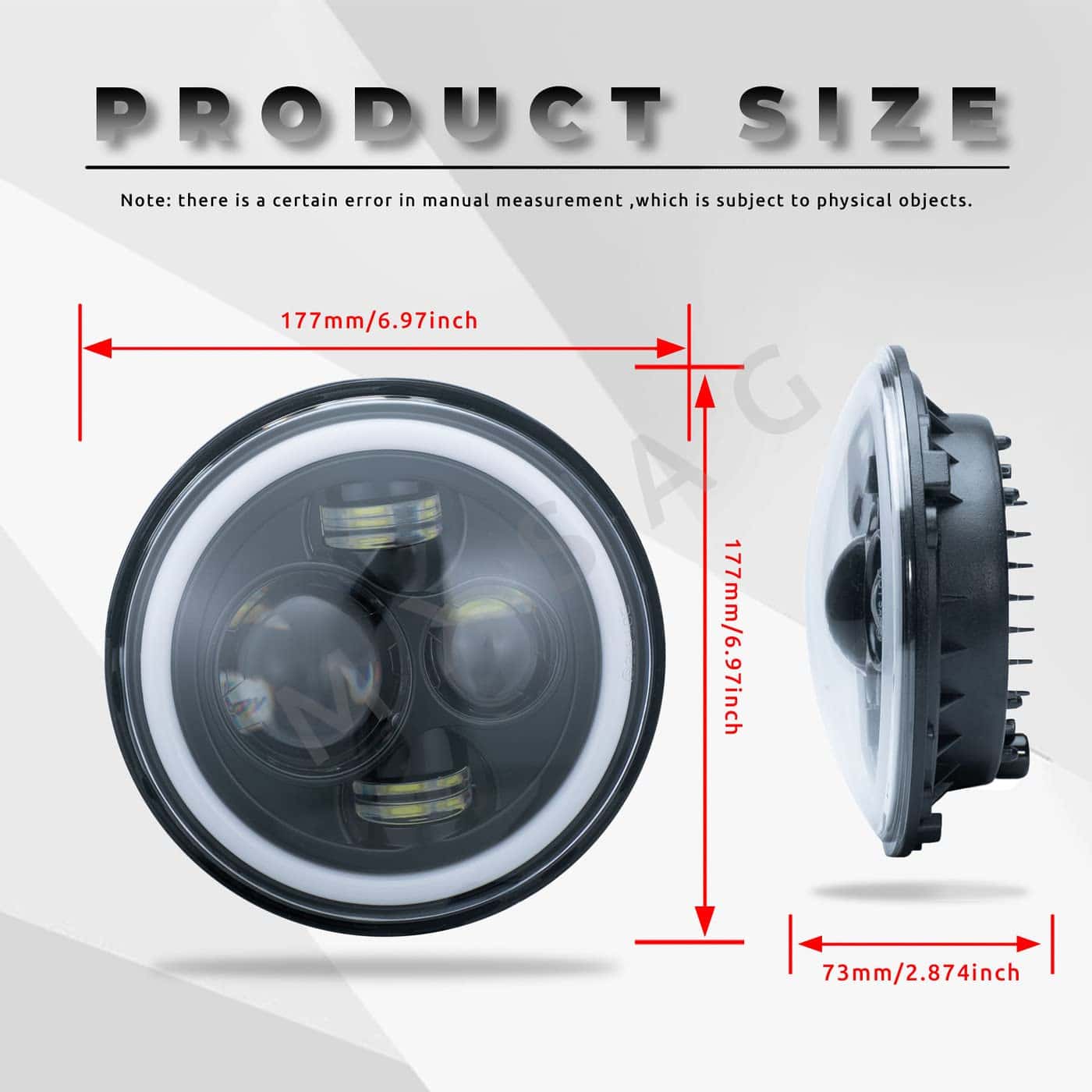 Conjunto de 2 faros redondos de 7 pulgadas blanco DRL Ámbar - Imagen 5