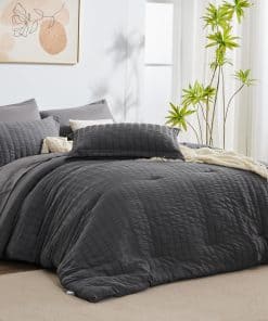 Juego de Funda de Edredón Completo Seersucker CozyLux con