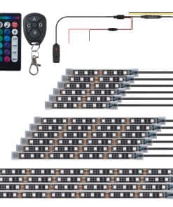 GOGOONE 16PCs Kit de Tiras de Luces LED para Motocicleta