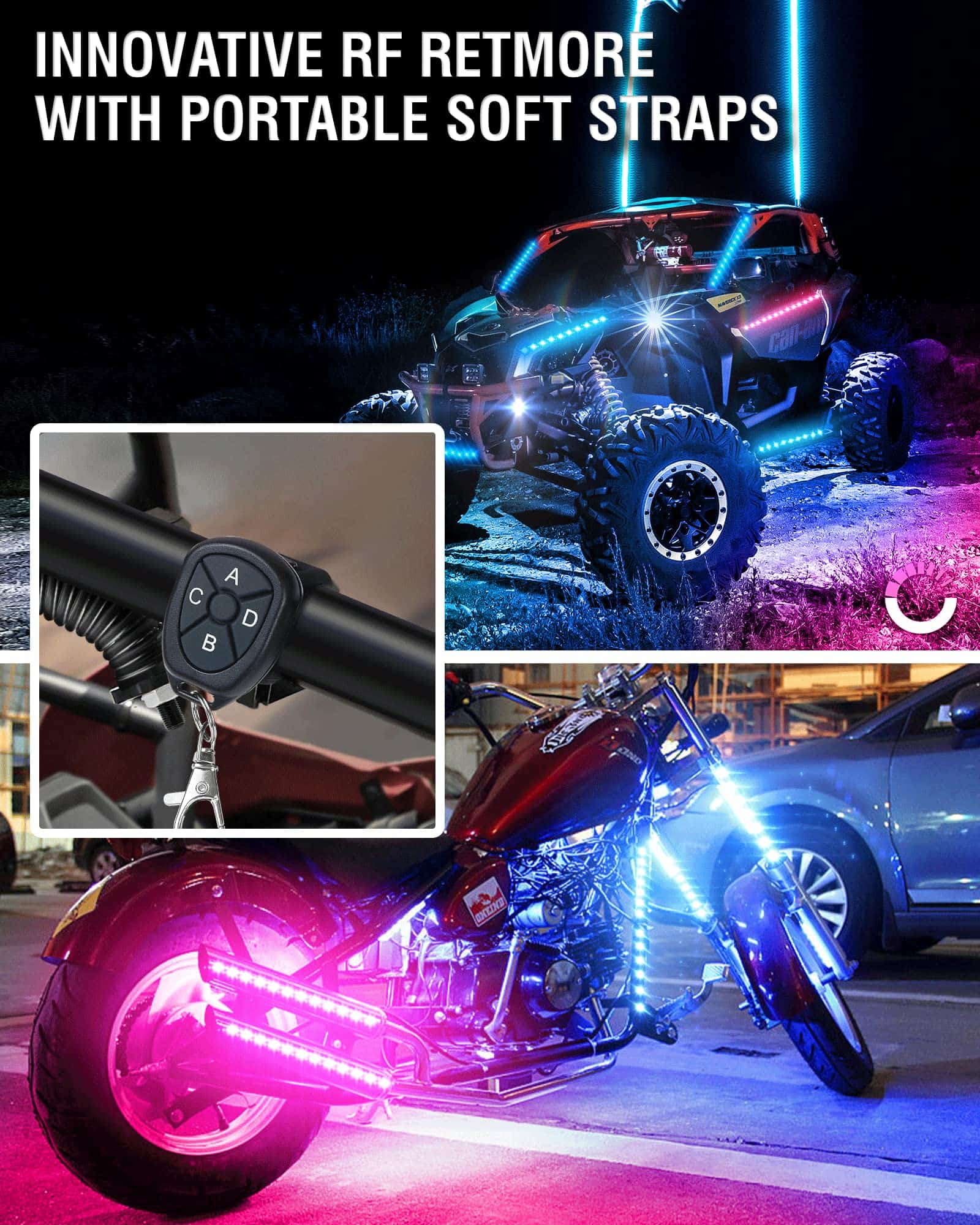 GOGOONE 16PCs Kit de Tiras de Luces LED para Motocicleta - Imagen 4