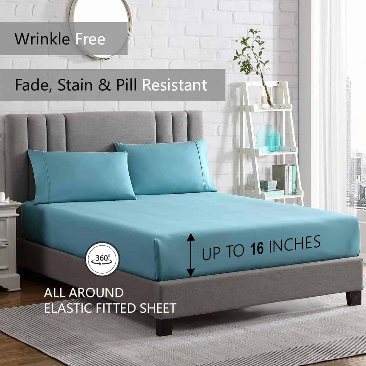 Juego de sábanas American Home Collection Queen -Aqua - Imagen 5