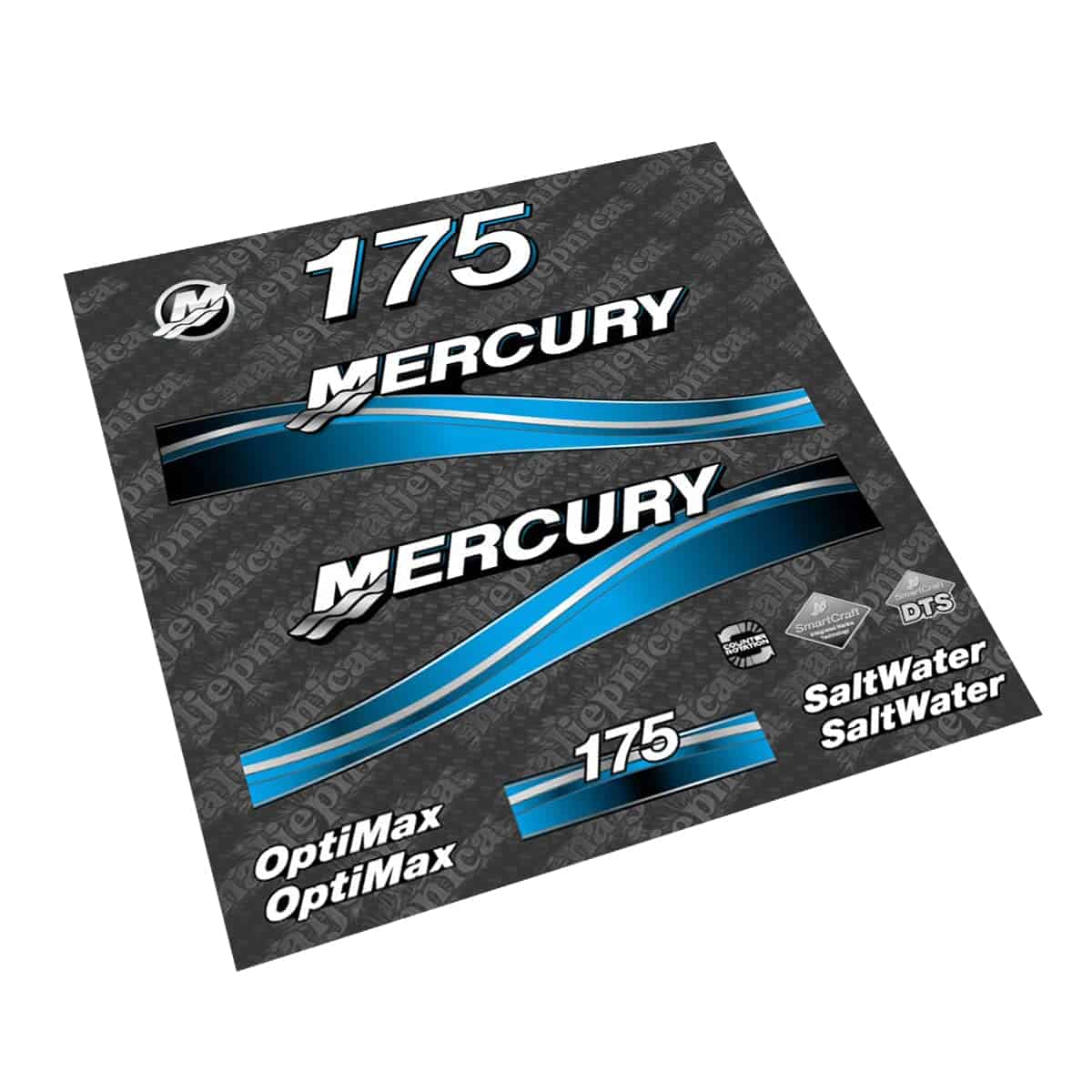 Conjunto de calcomanías de repuesto para Mercury 175 Azul