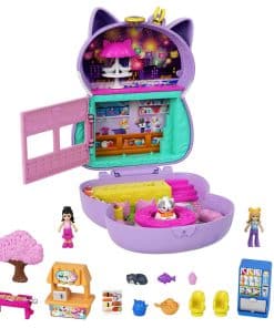 Polly Pocket Compact Playset, Sushi Shop Cat con 2 Micro